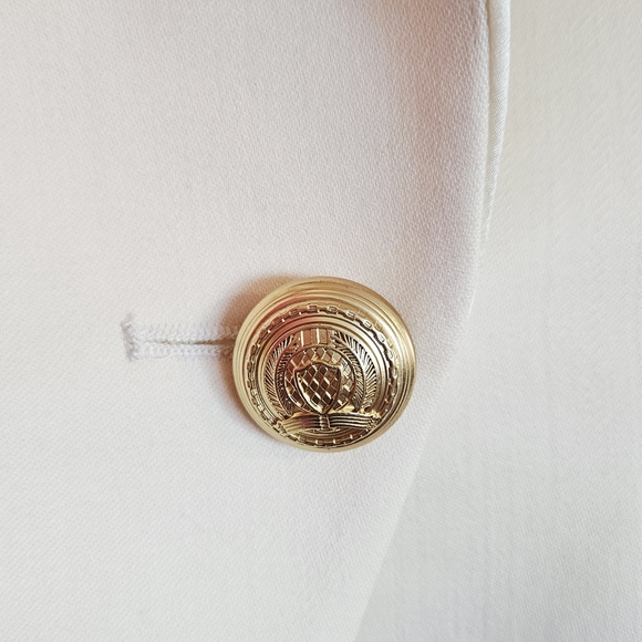 Balmain H&M White Blazer Gold Buttons Size - Picture 8 of 9